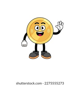 thai baht cartoon doing wave hand gesture , character design