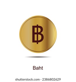 thai baht coin icon round coin