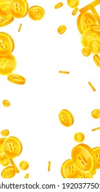 Thai baht coins falling. Pretty scattered THB coins. Thailand money. Astonishing jackpot, wealth or success concept. Vector illustration.