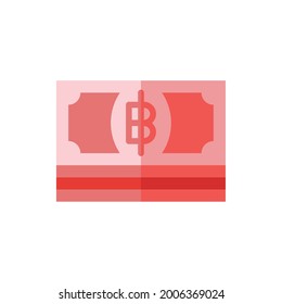 Thai Baht Flat Icon Logo Illustration Vektorgrafik isoliert. Symbol-Set für Geld, Bank und Banknote. Geeignet für Webdesign, Logo, App und Upscale Ihres Unternehmens.