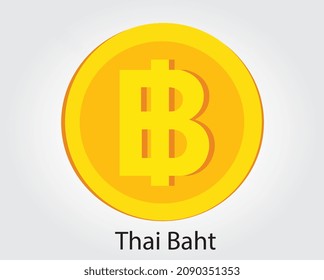 thai baht golden vector illustration. thai baht money currency