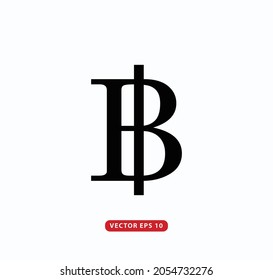 Thai baht icon vector logo design illustration