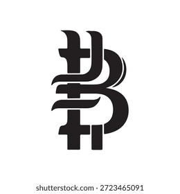 Tailandês baht ícone vetor logotipo design ilustração
