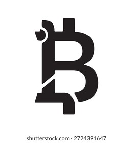 Thai baht icon vector logo design illustration on white back ground
