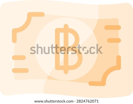 Thai Baht icons set in Flat design. Including thai, baht, money, currency, banknote, cash, finance, economy icon and more. Outline icons collection.