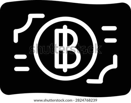 Thai Baht icons set in Solid design. Including thai, baht, money, currency, banknote, cash, finance, economy icon and more. Outline icons collection.