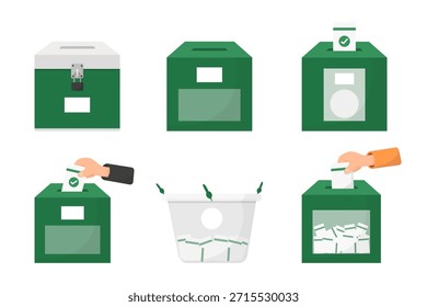 Urnas tailandesas, el concepto de votar en Tailandia, manos y urnas.