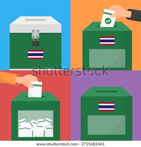 Thai ballot boxes, voting in Thailand, Thailand elections