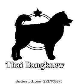 Thai Bangkaew dog silhouette,  dog, dog breeds, logo, vector, silhouette, logo design, animal, illustration, icon, sign, design, black,  symbol, pet