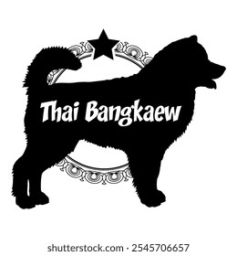 Thai Bangkaew dog silhouette, dog, dog breeds,  vector, silhouette, logo design, animal, illustration, icon, sign, black, pet