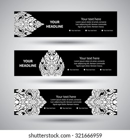 Thai Banners set for business modern background design, eps10 vector illustration.