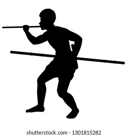 Thai barbarian silhouette vector