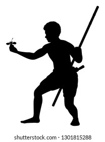 Thai barbarian silhouette vector
