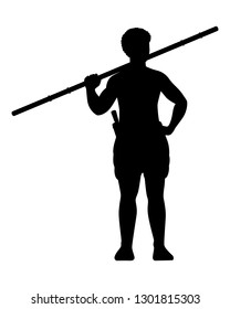 Thai barbarian silhouette vector