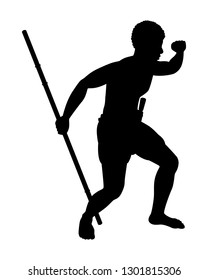 Thai barbarian silhouette vector