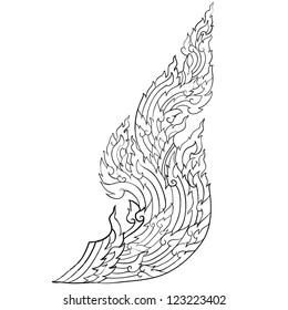 Thai basic ornament hand drawing vector can be apply for tattoo ,pattern or background