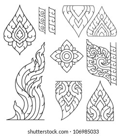 Thai basic ornament vector can be apply for tattoo ,pattern or background