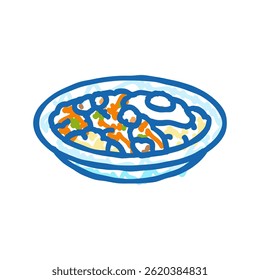 thai basil frango cozinha ícone doodle esboço vetor. thai basil frango cozinha sinal. símbolo isolado ilustração