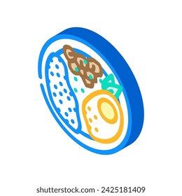 thai basil chicken cuisine isometric icon vector. thai basil chicken cuisine sign. isolated symbol illustration