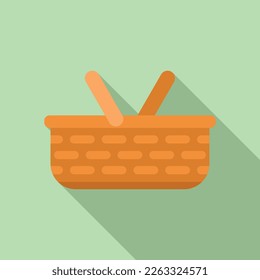 Vector plano de icono de canasta tailandesa. Comprando comida. Canal local
