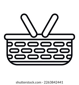 Vector de contorno de icono de canasta tailandesa. Comprando comida. Canal local