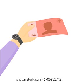 Thailändisches Bad auf der Hand Vektorillustration
