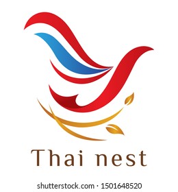 Thai Birds Nest Logo Vector Stock Vector (Royalty Free) 1501648520 ...