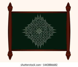 Thai board and myth symbol of Buddhism graphic vector