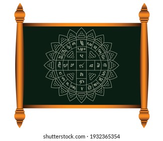 Thai board and Mythical symbols of Buddhism. Graphic Vector