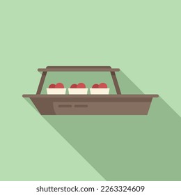 Icono de barco tailandés vector plano. Mercado tailandés. Compras de alimentos