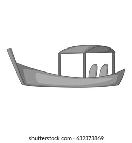 Thai boat icon in monochrome style isolated on white background vector illustration