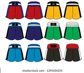 thai boxer shorts style vector