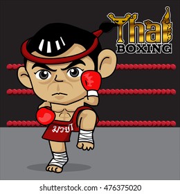 Thai boxing cartoon vector