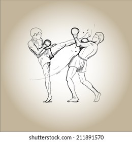 Thai boxing (combat martial art from Thailand) 