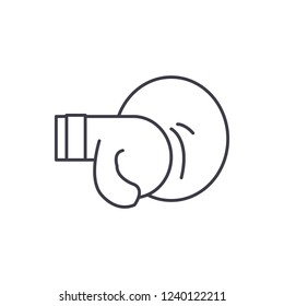 Thai boxing line icon concept. Thai boxing vector linear illustration, symbol, sign