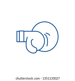 Thai boxing line icon concept. Thai boxing flat  vector symbol, sign, outline illustration.
