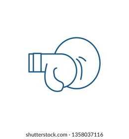 Thai boxing line icon concept. Thai boxing flat  vector symbol, sign, outline illustration.