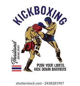 Thai Boxing martial art vector illustration, perfect for t shirt design