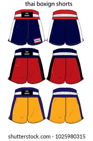 thai boxing short vector