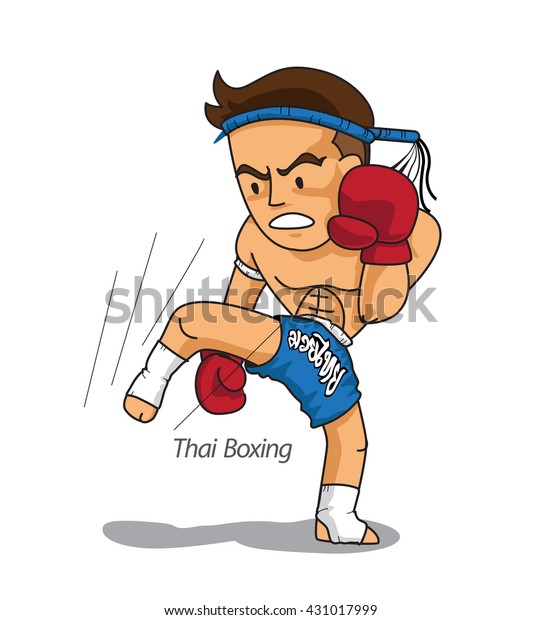 Thai Boxing Sport Fighter Male 2 Stock Vector (Royalty Free) 431017999 ...