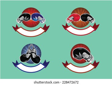 Thai boxing vector banner