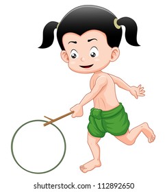 Thai boy playing toy