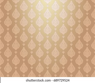 Thai brown vintage pattern vector abstract background with spotlight