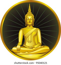 Thai Buddha Golden Statue. Buddha Statue in Thailand