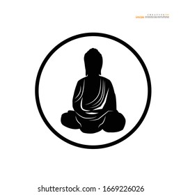 Thai Buddha on white background.buddha icon.vector illustration.