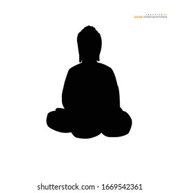 Thai Buddha on white background.buddha icon.vector illustration.