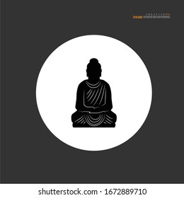Thailändischer Buddha auf weißem Hintergrund.buddha Symbol.Vektorillustration Illustration.