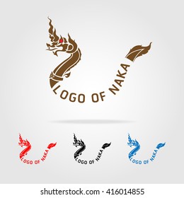 thai buddhism dragon, naka statue isolated on gray background