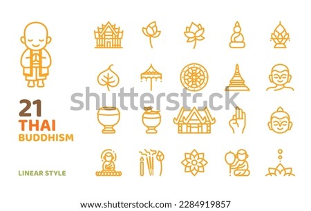 thai buddhism line icon style vector illustration for decoration,printing,logo,web,app,element,poster,document,etc