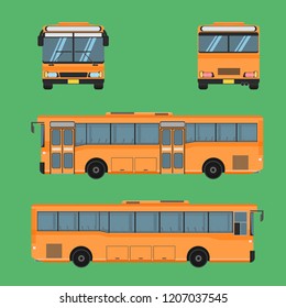 thai bus orange transport car vehicle driver fare passenger autobus omnibus coach rail bench chair stool armchair seat mattress bolster hassock pad vector illustration eps10